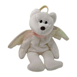 TY Beanie Baby Collection HALO Plush Style Angel Wings White Bear RETIRED